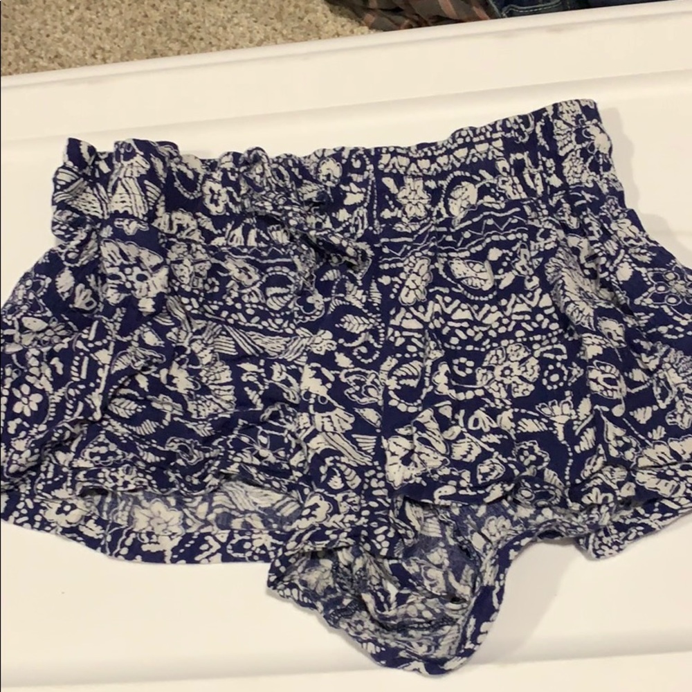 Blue Floral Shorts